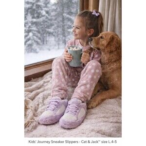 Cozy Kids Sneaker Slippers Size L 4–5 | Cat & Jack Journey Slippers | NWT